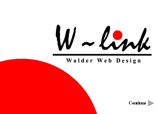 Walder Link Web Design company logo and a quarter of a 		circle in the bottom left corner